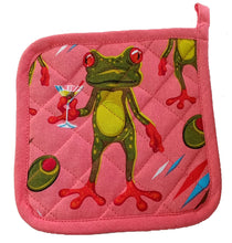 Load image into Gallery viewer, Martini Frogs Potholder Set *Sale XL Size