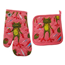 Load image into Gallery viewer, Martini Frogs Potholder Set *Sale XL Size