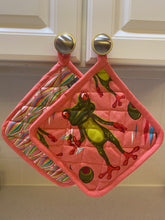 Load image into Gallery viewer, Martini Frogs Potholder Set *Sale XL Size