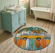 Load image into Gallery viewer, Shower Curtain and Rug Set Surf City (backordered until late Sept)
