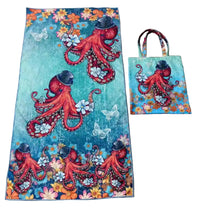 Load image into Gallery viewer, Octopus Garden Tote &amp; Towel Set (1 pocket)