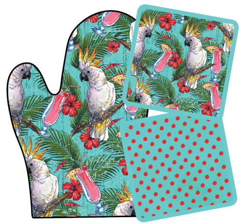 Cockatoo Palms Potholder Set