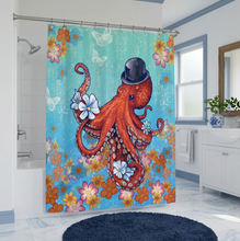 Load image into Gallery viewer, Shower Curtain and Rug Set Octopus Garden (backordered until late Sept)