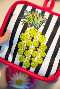 Pineapples & Pickle Balls Potholder Set