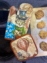Load image into Gallery viewer, Steampunk Kitten Potholder Set