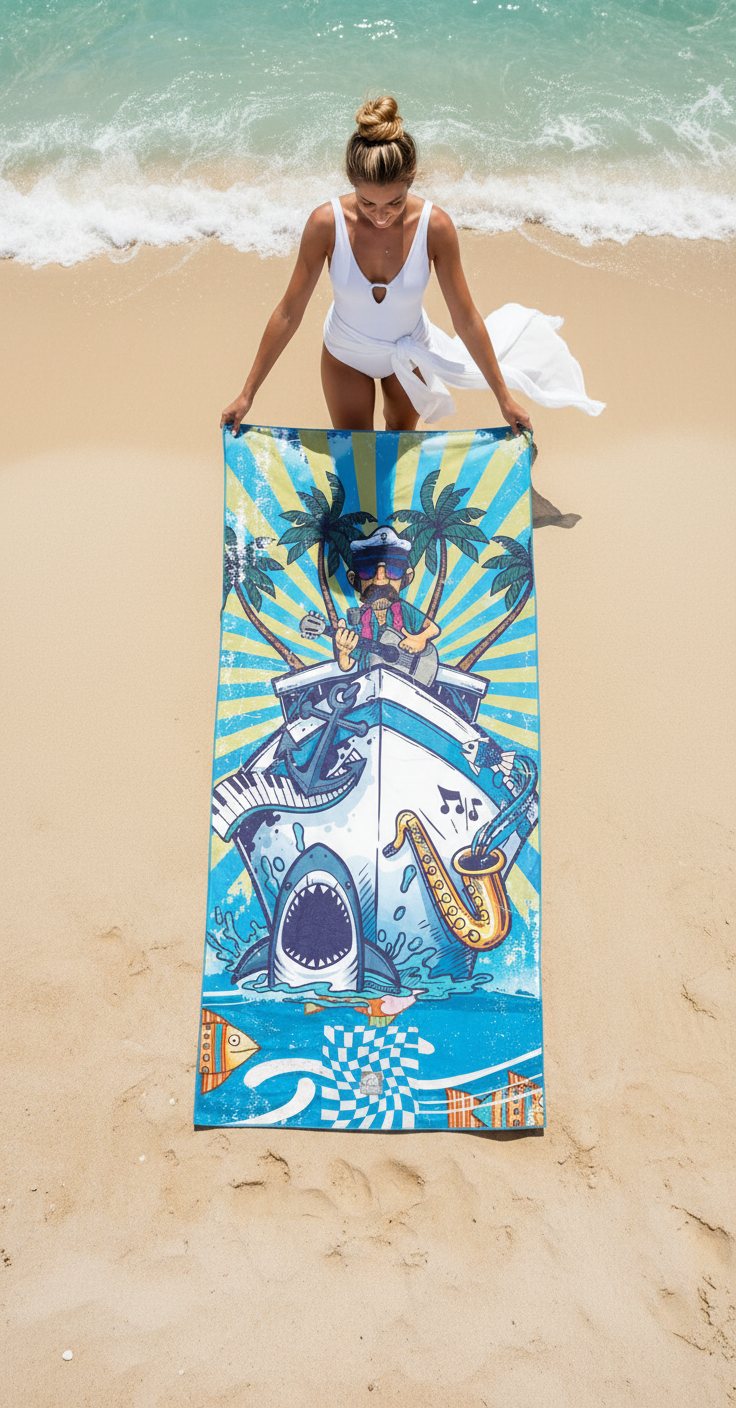 Yacht Rock Backpack Towel (2 pockets)