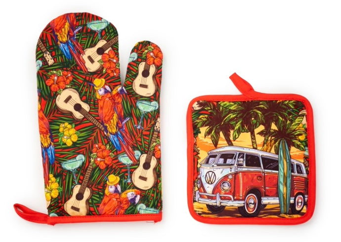 Coral Reefer Van Potholder Set