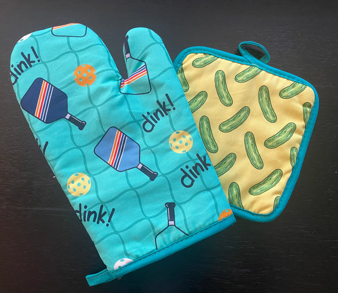 Pickle Ball Time (the dink design) Potholder Set