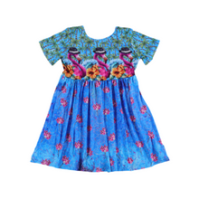 Load image into Gallery viewer, Flamingos in Fedoras Girls Dress