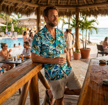 Load image into Gallery viewer, Surfing Lizards Hawaiian Shirt (ship date mid December)