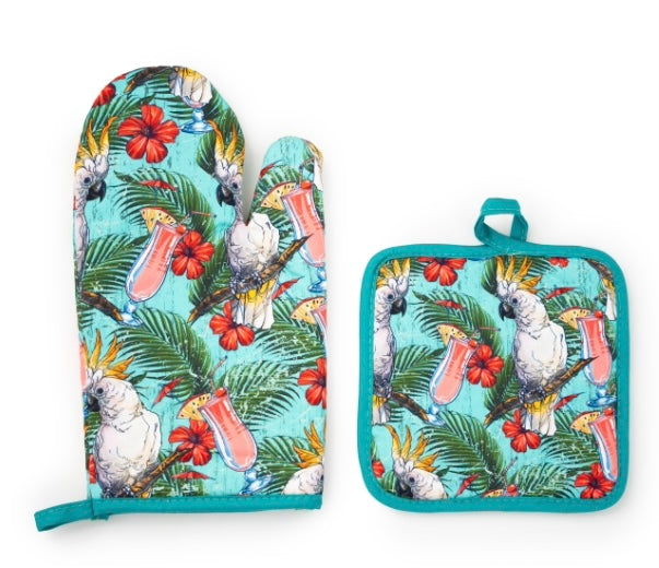 Cockatoo Palms Potholder Set