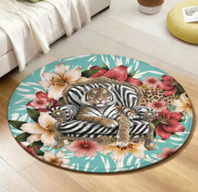 Load image into Gallery viewer, Shower Curtain and Rug Set Bohemian Bengal Tigers (backordered until late Sept)