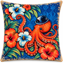 Load image into Gallery viewer, Octopus Garden Pillow Cover for 16” square accent pillow (not included) backordered until Dec. 2026