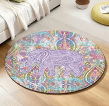 Load image into Gallery viewer, Shower Curtain and Rug Set Bohemian Elephants (backordered until late Sept)