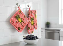 Load image into Gallery viewer, Martini Frogs Potholder Set *Sale XL Size