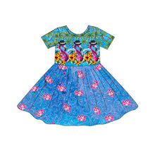 Load image into Gallery viewer, Flamingos in Fedoras Girls Dress (backordered until early Feb.)