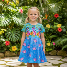 Load image into Gallery viewer, Flamingos in Fedoras Girls Dress (backordered until early Feb.)