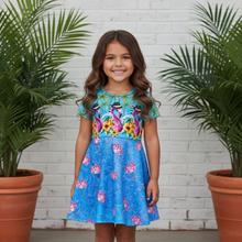 Load image into Gallery viewer, Flamingos in Fedoras Girls Dress (backordered until early Feb.)