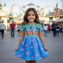 Load image into Gallery viewer, Flamingos in Fedoras Girls Dress (backordered until early Feb.)