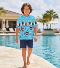 Load image into Gallery viewer, Sharks and Boats and Boats and Sharks Hawaiian Shirt (ships June 2026)