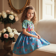 Load image into Gallery viewer, Flamingos in Fedoras Girls Dress
