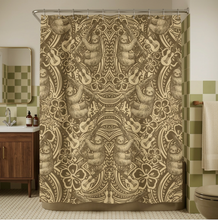 Load image into Gallery viewer, Shower Curtain and Rug Set Costa Rica Cool - the sloth design (backordered until late Sept)